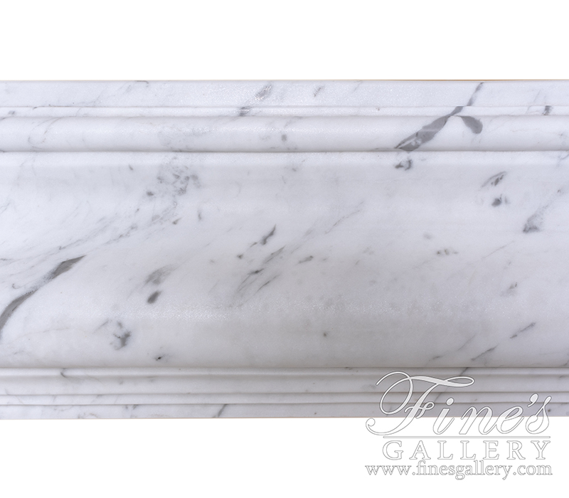 Marble Fireplaces  - White Carrara Bolection Marble Fireplace - MFP-2091
